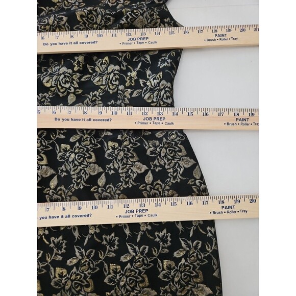 Vera Wang Black & Gold Metallic Brocade Party Cocktail Dress Size 2 Gorgeous! - Picture 15 of 16